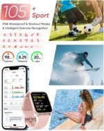 Fitpolo Smart Watch for Women Android & iPhone, Alexa Built-in [1.8" HD Screen] IP68 Waterproof Fitness Watch with Bluetooth Call (Answer/Make), Heart Rate/Sleep/SpO2 Monitor, 105 Sports Trackers - Image 4