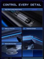 llano V12 Gaming Laptop Cooling Pad, RGB Laptop Cooler, Laptop Cooling Fan Stand with 5.5 Inch Powerful Turbofan, for 15.6-19in Laptop, Adjustable Speed, Dustproof, 3-Port USB Hub, Black (RGB) - Image 4
