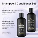 Minoxidil Shampoo & Conditioner Set for Hair Growth – Biotin, Ginseng & Ginger – Supports Thicker, Fuller Hair – Scalp Care Formula – For Men & Women – 600ml Duo - Image 5