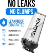 VELOMIX 2 Pack 28oz Protein Shaker Bottle for Protein Mixes, Black/Transpar | 2x Wire Whisk, Leak Proof Shaker Cups for Protein Shakes, Stackable, Dishwasher safe, BPA free, Pre Workout and Fitness ready - Image 4
