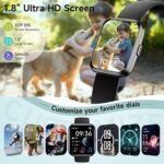 Smart Watch for Men Women, 1.8" Fitness Tracker for Android & iPhone, Answer/Make Calls, Alexa Built-in, Heart Rate/Sleep/SpO2 Monitor Smartwatch, IP68 Waterproof Watches 101+ Sport Modes, 2 Bands - Image 6