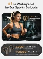 Wireless Earbuds Deep Bass Sound Ear Buds, Bluetooth 5.3 Headphones 48H Playtime, LED Display Earphones with Mic, IPX7 Waterproof Lightweight in-Ear Buds, Touch Control for iPhone TV Laptop Black - Image 6