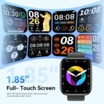Smart Watch for Men - 1.85" HD 2026 Upgraded Fitness Tracker Bluetooth Call and Text Smartwatch with 7 Day Battery 5 ATM Waterproof Heart Rate Sleep Monitor 130+ Sport Modes for Android & iOS (Black) - Image 5