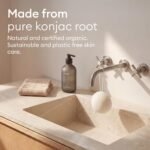 Vove Organic Konjac Facial Sponges 3-Pack - Natural Face Exfoliating Sponges with Bamboo Charcoal & Green Clay, Gentle Cleansing for All Skin Types, Natural Vegan Skincare, Certified Organic - Image 8