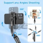 SelfieShow Selfie Stick, Extendable Selfie Stick Tripod with Wireless Remote and Tripod Stand, Portable, Lightweight, Compatible with iPhone 17 16 15 14 13 12 Pro Xs Max/Samsung Smartphone and More - Image 5