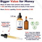 Vitamin C Serum For Face – Anti Aging Face Serum with Vitamin C, Hyaluronic Acid, Vitamin E. Brightening Formula. Improve Appearance of Dark Spots, Tone, Fine Lines & Wrinkles, Glowing Skin 2 Fl Oz - Image 2