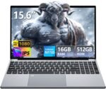 Gaming Laptop, Twin Lake N150 Laptops(up to 3.6GHz), 15.6 inch Lap top with 16GB DDR4 512GB SSD, Backlit KB Fingerprint, FHD 1920*1080, Win 11 Pro, WiFi 5,BT 4.2, Portable Laptops, Gaming laptops