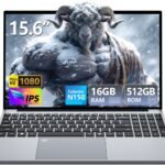 Gaming Laptop, Twin Lake N150 Laptops(up to 3.6GHz), 15.6 inch Lap top with 16GB DDR4 512GB SSD, Backlit KB Fingerprint, FHD 1920*1080, Win 11 Pro, WiFi 5,BT 4.2, Portable Laptops, Gaming laptops