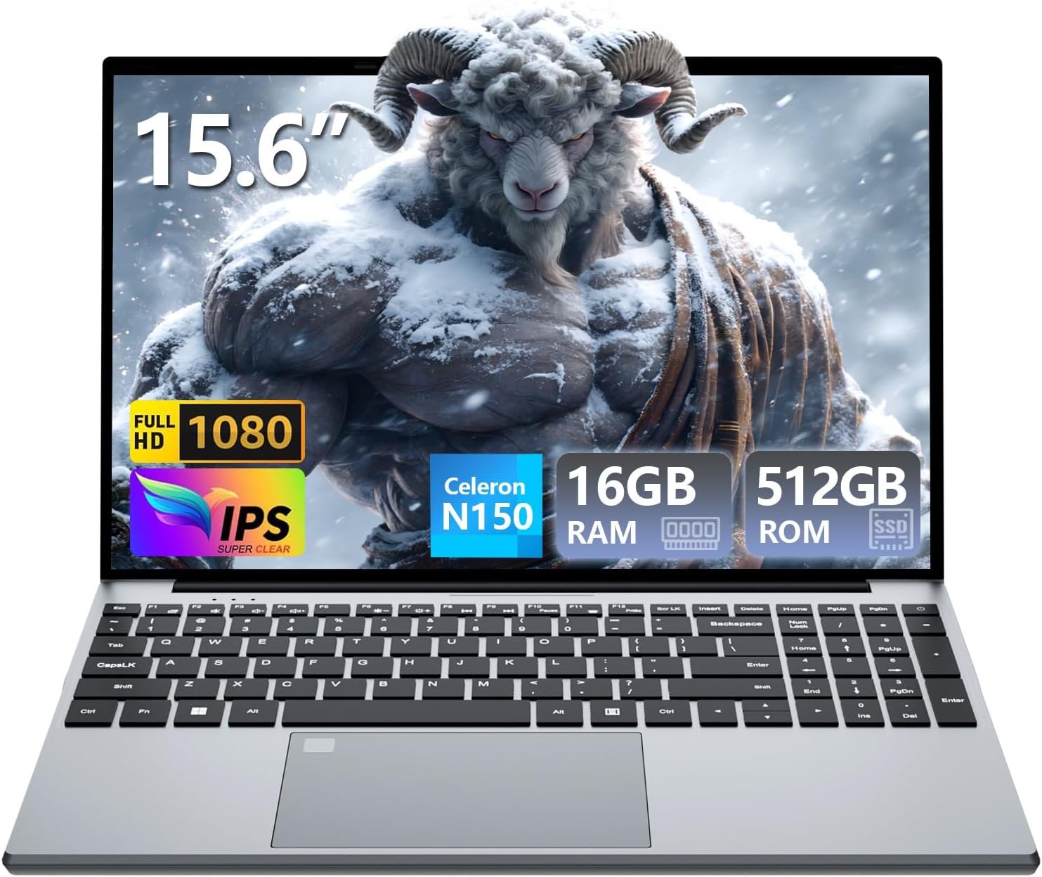 71aNcc63cL._AC_SL1500_.jpg Gaming Laptop, Twin Lake N150 Laptops(up to 3.6GHz), 15.6 inch Lap top with 16GB DDR4 512GB SSD, Backlit KB Fingerprint, FHD 1920*1080, Win 11 Pro, WiFi 5,BT 4.2, Portable Laptops, Gaming laptops - Image 1