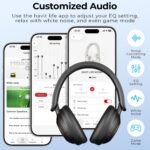 havit Hybrid ANC Wireless Headphones, Over Ear Bluetooth Headphones with Hi-Res Audio, Spatial Sound, 80H Battery, 5-Mic ENC Calls, Metal-Accent Foldable Design - Image 8