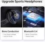 Kinglucky Open Ear Bone Conduction Headphones, 23.5g Ultra-Light Wireless Bluetooth 5.4 Sports Headphones, Comfortable Fit, IPX5 Waterproof for Running, Cycling, Workout, Walking - Image 4