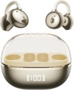 Open Ear Clip on Earbuds Bluetooth Headphones Wireless Ear Buds | Bluetooth 5.4 LED Digital Display IPX5 Waterproof HiFi Stereo 36H Playtime Comfortable Lightweight