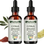 Velora Red Yeast Rice Cholesterol Cleanse, Velora Nutrition Citrus Bergamot Red Yeast Rice, Drops with Soursop, Olive Leaf, Vitamin C+d, Natural, Non-GMO, Vegan 2 Fl Oz (2Pc)