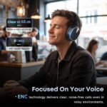 Hybrid Active Noise Cancelling Bluetooth Headphones, Over Ear Wireless Headphones with 120H Playtime, Hi-Res Audio, Deep Bass, Memory Foam Ear Cups for Home Office Travel - Image 3
