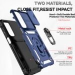 for Samsung Galaxy A16 5G Case with Camera Lens Cover HD Screen Protector, Dual Layer Military-Grade Drop Tested Magnetic Ring Holder Kickstand Protective Phone Case for Samsung Galaxy A16 5G (Navy) - Image 7