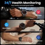 Joautrial Military Smart Watch for Men with GPS, 1.43" AMOLED Bluetooth Call, LED Flashlight, Rugged Tactical Watch for Android iOS, 3ATM Waterproof Fitness Tracker with Heart Rate Pedometer (Black) - Image 6