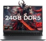 Gaming Laptop with AMD Ryzen 7 H255 (up to 4.9GHz),24GB DDR5 512GB NVMe SSD | 16 inch Laptop with AMD Radeon 780M,Backlit KB,Windows 11,1920x1200 FHD,WiFi 6,Full Function Type-C,Beat R9 6900HX