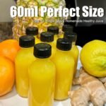 2 oz (60ml) 15 Pack Leak-Proof Clear Glass Boston Round Bottles with lids - Mini Travel Containers for Ginger Shots, Juice, Whiskey, Samples | W/Labels, Funnels & Brushes - Image 5