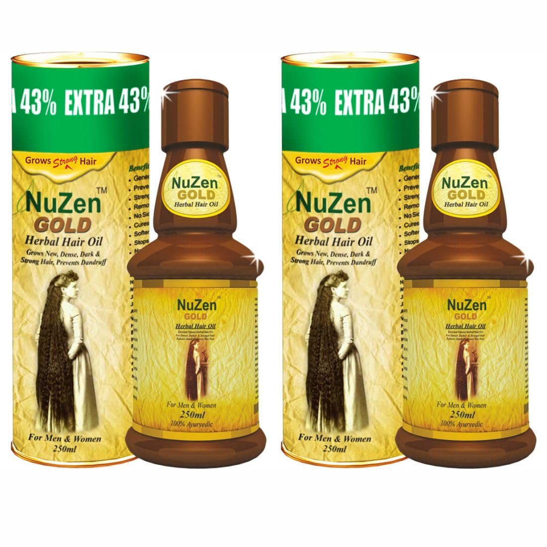 71n1zbJfc9L._SL1100_.jpg Nuzen Gold Herbal Hair Oil, 250ml - Image 1