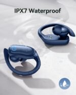 GNMN Active Noise Cancelling Ear Buds Wireless Earbuds 96hrs Playback Bluetooth Headphones Dual Battery Display Stereo Bass Earphones with Earhooks Microphone IPX7 Waterproof for Sports/Runing/Workout - Image 4