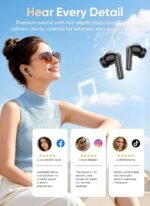 Wireless Earbuds Deep Bass Sound Ear Buds, Bluetooth 5.3 Headphones 48H Playtime, LED Display Earphones with Mic, IPX7 Waterproof Lightweight in-Ear Buds, Touch Control for iPhone TV Laptop Black - Image 7