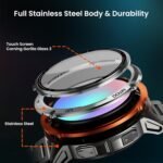 KOSPET Tank T3 Ultra 2 GPS Smart Watch for Men, Extra-Long Battery, Full Stainless Steel Body Rugged Smartwatch with Bluetooth Calling, Pressure&Altitude&Compass, 1.43" AMOLED Display(2 Bands) - Image 3
