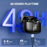 Wireless Earbuds, Bluetooth 5.4 AOVOCE Headphones with ENC Noise Cancelling Mic, LED Display 48H Playtime, IPX7 Waterproof in-Ear Bluetooth Earbuds for Sports Work Phone Laptop, for iOS Android, Black - Image 5
