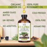 Organic Castor Oil with Rosemary Oil 8oz Glass Bottle For Hair Growth | Cold Pressed 100% Pure Rosemary Hair Oil With Pure Castor Oil - Strengthening & Volumizing - VITAL AFFAIR - Image 2