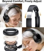 Hybrid Active Noise Cancelling Headphones, Bluetooth 6.0 Wireless Headphones Over Ear Headset with 120H Playtime, Hi-Res Audio, 5-ENC Mic, 35dB ANC Headphone Transparency Mode for Travel Office Gaming - Image 5