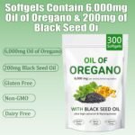 Pure Oregano Oil of Oregano with Black Seed Oil, 2 in 1 Organic Oregano Capsules for Immune Support & Overall Wellness, Non-GMO, Gluten Free, 300 Softgel - Image 5