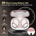 HAOYUYAN Wireless Earbuds, Sports Bluetooth Headphones, LED Power Display Ear Buds with 80Hrs Playtime, Noise Canceling Headset, IPX7 Waterproof Earphones for Workout/Running - Image 2