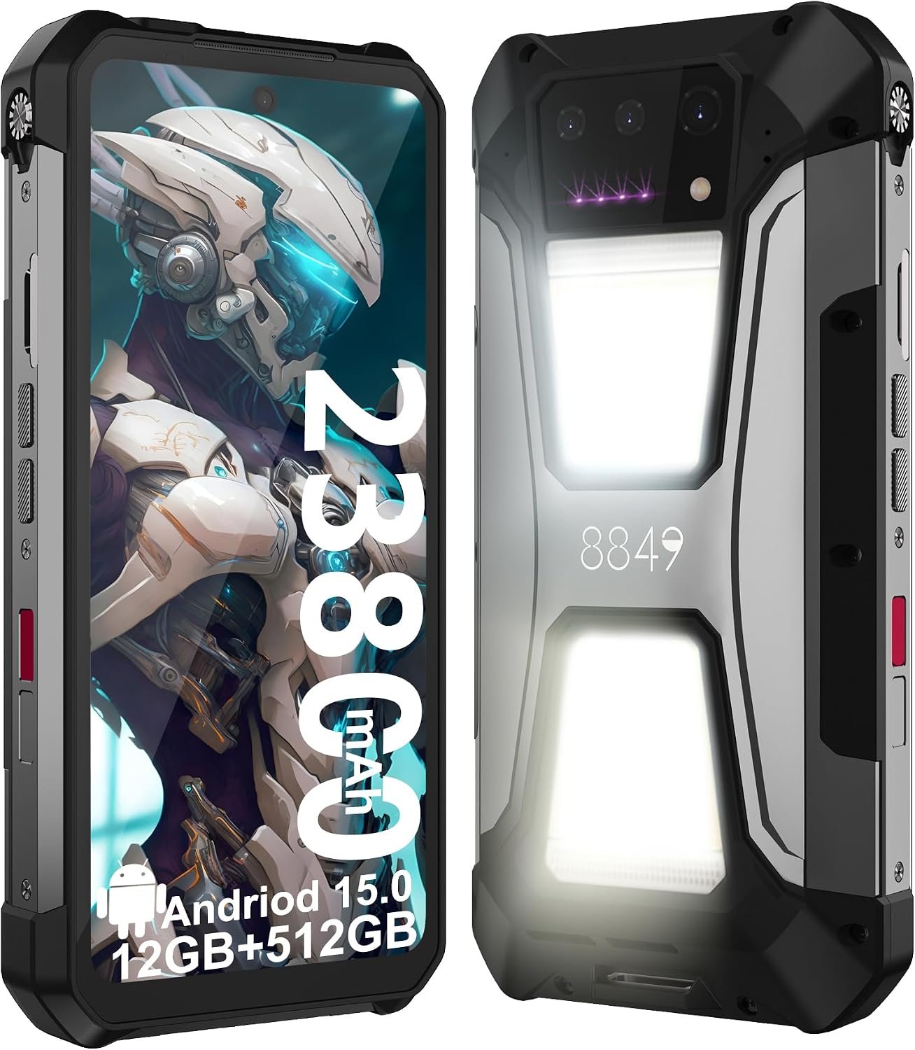 71vdA1mdewL._AC_SL1500_.jpg 8849 Tank 2 Pro Phone, Rugged Android Smartphone with 23800mAh Big Battery | 6.79’’, Built-in Projector, Android 15, 512GB Unlocked 4G Heavy Duty Cell Phone OTG for Construction Survey Outdoor Camping - Image 1