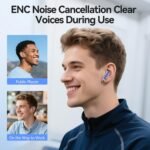 Wireless Earbuds, Bluetooth 5.4 Headphones HiFi Stereo with 4 HD Mic, 50H Playtime Bluetooth Earbuds with Dual LED Display, IPX7 Waterproof Wireless Earphones, Touch Control Ear Buds,USB-C, Purple - Image 7