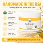 BeeFriendly® Organic Face and Eye Cream, All In One 2 oz | USDA Certified Organic, All In One Natural Face, Eye, Neck, Decollete Cream, Reduces Wrinkles & Lines - Image 6