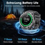 Joautrial Military Smart Watch for Men with GPS, 1.43" AMOLED Bluetooth Call, LED Flashlight, Rugged Tactical Watch for Android iOS, 3ATM Waterproof Fitness Tracker with Heart Rate Pedometer (Black) - Image 7