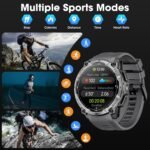 Joautrial Military Smart Watch for Men with GPS, 1.43" AMOLED Bluetooth Call, LED Flashlight, Rugged Tactical Watch for Android iOS, 3ATM Waterproof Fitness Tracker with Heart Rate Pedometer (Black) - Image 4