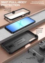 SUPCASE for Samsung Galaxy A17 5G Case Unicorn Beetle Pro, Military-Grade Drop Protection, Built-in Screen Protector, Kickstand Ring Holder, Rotatable Belt Clip Holster, Full Body Cover, Black - Image 4