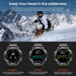KOSPET Tank T3 Ultra 2 GPS Smart Watch for Men, Extra-Long Battery, Full Stainless Steel Body Rugged Smartwatch with Bluetooth Calling, Pressure&Altitude&Compass, 1.43" AMOLED Display(2 Bands) - Image 5