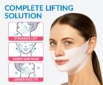 Stylia MaxiLift V-Line Lifting Collagen Face Mask - Double Chin Strap - Jawline Shaper - Neck Firming and Tightening Mask with Hyaluronic Acid & Aloe Vera - Chin Strap for Sleeping (10PC) - Image 2