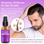 Rosemary Oil Hair Growth Serum W/Rosemary Water & Rice Water Spray Hair Growth,Biotin Castor Oil Argan Oil Caffeine Keratin Reduce Hair Loss,Restore Dry Damaged Hair Regrowth Treatments for Women Men - Image 4