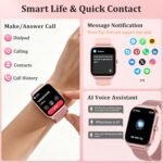 Smart Watch Women Men, 1.85’’ Reloj Inteligente para mujer hombre, Make/ Answer Call, Health Monitor/Blood Pressure, 110+ Sports Modes, Voice Control, IP68 Waterproof Compatible with Android & iPhone - Image 4