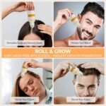 Hair Growth Serum Roll-On – 5% Rosemary, 3% Protein & 2% Caffeine – Batana Oil & Biotin for Scalp & Hair Thickening – Targeted Non-Greasy Treatment – 1 fl oz (30 ml) - Image 3