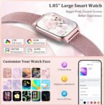 Smart Watch Women Men, 1.85’’ Reloj Inteligente para mujer hombre, Make/ Answer Call, Health Monitor/Blood Pressure, 110+ Sports Modes, Voice Control, IP68 Waterproof Compatible with Android & iPhone - Image 2
