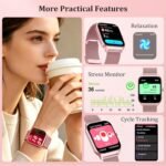 Smart Watch Women Men, 1.85’’ Reloj Inteligente para mujer hombre, Make/ Answer Call, Health Monitor/Blood Pressure, 110+ Sports Modes, Voice Control, IP68 Waterproof Compatible with Android & iPhone - Image 5