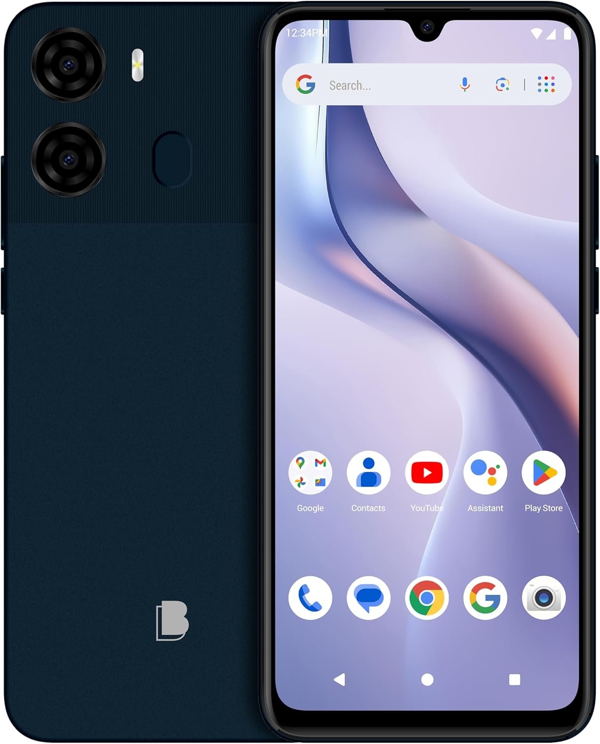 81NhFHMnP7L._AC_SL1500_.jpg BLU K2 | Unlocked | 6.88” HD+ Display | 13MP Main Camera + 8MP Selfie Camera | 64GB | 5,000mAh Battery | Android 15 | US Version | US Warranty | Black-Blue - Image 1