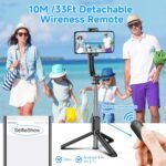 SelfieShow Selfie Stick, Extendable Selfie Stick Tripod with Wireless Remote and Tripod Stand, Portable, Lightweight, Compatible with iPhone 17 16 15 14 13 12 Pro Xs Max/Samsung Smartphone and More - Image 3