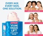 Stylia MaxiLift V-Line Lifting Collagen Face Mask - Double Chin Strap - Jawline Shaper - Neck Firming and Tightening Mask with Hyaluronic Acid & Aloe Vera - Chin Strap for Sleeping (10PC) - Image 8