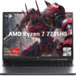 Gaming Laptop with Ryzen 7 7735HS (up to 4.75GHz),16GB DDR5 512GB NVMe SSD | 16 inch Laptop with AMD Radeon 680M,Backlit KB,Windows 11,1920x1200 FHD,WiFi 6,HDMI2.0.Full Function Type-C