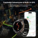 KOSPET Tank T3 Ultra 2 GPS Smart Watch for Men, Extra-Long Battery, Full Stainless Steel Body Rugged Smartwatch with Bluetooth Calling, Pressure&Altitude&Compass, 1.43" AMOLED Display(2 Bands) - Image 4