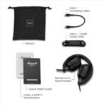Marshall Milton A.N.C. Wireless On-Ear Headphones - Adaptive Noise Cancellation | 80 Hr Playtime | Microphone for Calls | Durable & Foldable Design for Travel | Spatial Audio - Black - Image 11